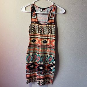 pattern mini dress